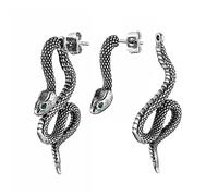 HZMAN Gothic Snake Earring Stainless Steel Punk Hip Hop Green Eye Animal Snakes Piercing Earrings Party Jewelry Gift for Men Women