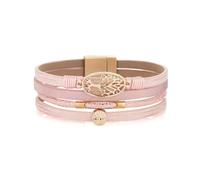 HZMAN Handmade Tree of Life Leather Wrap Bracelets for Women Boho Multilayer Cuff Bangle Gold Peace Sign World Peace Bracelet, 7.5In, Leather, Cubic Zirconia