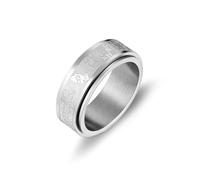 HZMAN Lord's Prayer Bible Verse Praying Hands 8mm Stainless Steel Rotatable Anxiety Relieving Ring for Men Women, 7 UK, Metal, No Gemstone