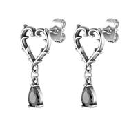 HZMAN Love Heart Earring for Women Stainless Steel Lightweight Gothic Cubic Zirconia Dangle Earring Jewelry Gift, Stainless Steel, Cubic Zirconia
