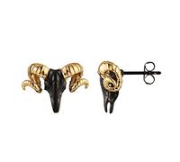 HZMAN Satan Goat Head Earrings for Men Women Stainless Steel Gothic Punk Baphomet Goat Stud Earring Biker Party Jewelry Gift