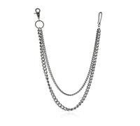 HZMAN Silver Stainless Steel Pants Chain, Hip Hop Punk Goth Wallet Chain for Jeans, Multi-Use Pocket Key Chain, Accessories for Men Women, 19.2In, Non-Precious Metal, No Gemstone