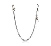 HZMAN Silver Stainless Steel Pants Chain, Hip Hop Punk Goth Wallet Chain for Jeans, Multi-Use Pocket Key Chain, Accessories for Men Women, 19.2In, Non-Precious Metal, No Gemstone