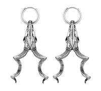 HZMAN Skull Goat Head Earrings Men Women Stainless Steel Gothic Punk Devil Devil Dangle Drop Earrings Baphomet Goat Earrings Jewelry Gift, 5.6cm x 2.8cm / 2.23in x 1.12in, Stainless Steel, No