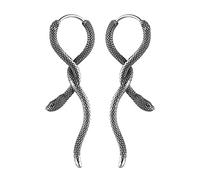 HZMAN Snake Earrings for Men Women Stainless Steel Retro Gothic Punk Piercing Animal Snake Hoop Earring Biker Party Jewelry Gift, Stainless Steel, No Gemstone