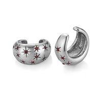 HZMAN Stainless Steel Eight-Point Star Ear Cuff, No Piercing Required Clip On Earring, 1.49cm/0.58in Gothic Geometric Jewelry, Non-Adjustable Ear Climber for Women & Men, Stainless Steel, Cubic