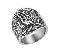 HZMAN Stainless Steel Praying Hands Ring for Men, Vintage Religious Scripture Cross John 3:16 Ring, Christian Gothic Biker Statement Jewelry Gift, Metal, No Gemstone