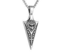 HZMAN Viking Arrowhead Necklace for Men Stainless Steel Retro Rune Eagle Arrow Pendant Necklace Jewelry Gift