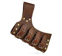 HZMAN Viking Leather Sword Frog LARP Renaissance Costume Accessory Rapier Knight Sword Holster (Brown)