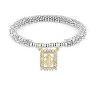 HZMAN Virgin Mary/Jesus/Saint Benedict Metal Bead Bracelets for Women Elastic Massage Bracelet, Adjustable Elasticity, Cubic Zirconia