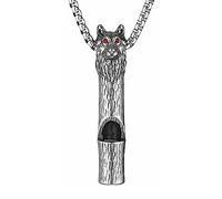 HZMAN Whistle Emergency Necklace for Adults Retro Gothic Wolf Whistle Necklaces Outdoor Survival for Dog Training Camping Hiking Boating Hunting Pendant, 5.2cm x 1.0cm with a 24-inch chain, Stainless