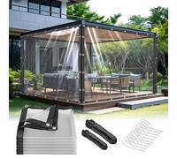 HZMGPCM Premium Clear Vinyl Tarp 6x8 ft Tearproof Heavy Duty Clear Tarp with Rustproof Grommets Windproof Design(14 Mil) Reinforced Edges for Patio Outdoor Porch Greenhouse Chicken Coop Garden