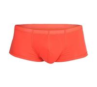 HZMM Autumn Underwear Men Low Rise Ice Silk Boxer Underpants Shorts Ultra Thin Pouch Solid Color Men's Trunks Mens Thermal Underwear Pant (Orange, XL)