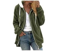 HZMM Fashion Outerwear Women's Warm Thickened Overcoat Warm Solid Color Splicing Winter Fleece Lined Hoodie Snow Coat Jacket Outwear with Zipper Anorak Women, 5XL