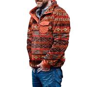 HZMM Men's Jumper Sweatshirt Winter Fashion Coat Fleece Pullover Sweatshirt Button Henley Collar Men Warm Sweater Coat Long Sleeve Soft Street Coat, L