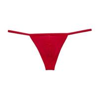 HZMM Men's Sexy Mesh Boxer Briefs Shorts Hipsters Trunk Underwear Briefs Thong G-String Back Underpants Waist Low Mens Open Underwear Stretchy Soft Red, 4XL