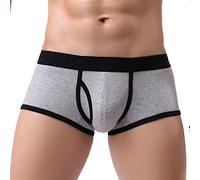 HZMM Men's Sexy Mesh Boxer Shorts Hipsters Trunk Underwear Sexy Mens Pouch Briefs Underpants Shorts Solid Bulge Breathe Underwear Men's Underwear Breathable Mens Boxers Trunks, Gray XL