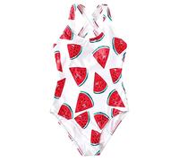 HZMM Size 16 Girls Swimsuits Floral Swimsuit Summer Small Conjoined Crisscross Girls' Print Cute Watermelon Printing Girls Swimwear 2 T Girls Swimsuit (White, 11-12 Years)