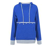 HZMM Thick Hoodies Women's Autumn and Winter Sweatshirt Fleece Loose Pet Hooded Pullover Cute Cat Dog Large Pouch Carriers Sweatshirts Fleece Half Zip Women, XL