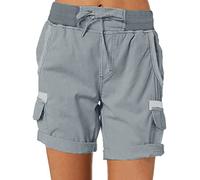 HZMM Womens Active Cargo Shorts Women Cargo Shorts Summer Loose Hiking Shorts with Pockets Chino Shorts for Women Plus Size Grey