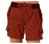 HZMM Womens Active Shorts Pants Shorts High Size Wide Fashion Plus Loose Waist Casual Women Trousers Leg Pants Summer Hot Pants for Women Pack Red 3XL