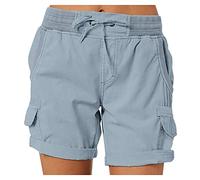 HZMM Womens Active Shorts Pants Shorts High Size Wide Fashion Plus Loose Waist Casual Women Trousers Leg Pants Summer Hot Pants for Women Pack Blue, XL