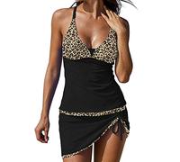 HZMM, Womens Plus Size Swimwear Sunflower Pieces with Skirt Color Block Sexy Swimwear Bathing Suits for Women Two Swimsuits Swimwears Tankinis Set Swimsuits for Women Shorts