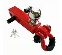 Hzoibyze Adapter with Recovery Shackle Compact, Trailer Adapter with Tow Ball, Versatile, Hardware, for Towing, Silver And Red