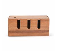 Hzoibyze Cable Organizer Wooden Cable Management Box Cord Storage Box Wire Concealer With Multiple Routing Walnut Material For Desks Office Home Suitable for, Acacia Wood