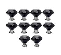Hzomif 10 Pcs 30mm Crystal Glass Cabinet Knobs Diamond Shape Drawer Kitchen Cabinets Dresser Cupboard Wardrobe Pulls Handles