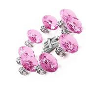 Hzomif 16 Pcs 30Mm Pink Crystal Glass Door Handles Faceted Design for Cupboard Drawer Cabinet Kitchen Dresser Chest Wardrobe Knobs
