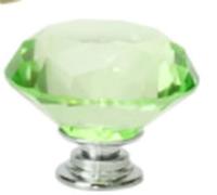 Hzomif 6pcs Diamond Shape Furniture Handles Design Crystal Glass Knobs Cupboard Pulls(Green)