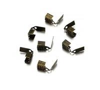 Hzomif Gold Fold Over Cord Ends 1000pcs 4/5/6mm Metal Rope Fastener Crimp Fold Over Cord End Cap Leather Clip Connector For DIY Jewelry Making Findings(Antique Bronze,5mm)