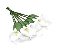 HZOnline Artificial Mini Calla Lily Flower Heads, Fake Floral Bouquet Head for Crafts Scrapbooking Garden Wedding DIY Making Bridal Garland Hair Clips Headbands Decoration (144pcs White)