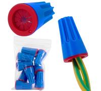 Hzopcw 10pcs Waterproof Wire Electrical Connectors, Low Voltage Wire Connector for 22AWG-14AWG, Cable Terminal Seal Twist Nut Cap for Outdoor Landscape Lighting Wet Location Irrigation- Blue