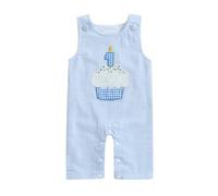 HZPHQY Baby Boy First 1st Birthday Outfit Sleeveless Cake Smash Romper Onesie Jumpsuit (E Blue Cake One, 6-12 Months)
