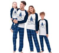 HZPHQY Family Matching Christmas Pyjamas Sets Women Men Kids Baby Xmas Pajamas Merry Tree Pjs Pajama Pj Nightwear Loungewear Sleepwear Pyjama (Women, L, O Blue Christmas Tree)