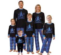 HZPHQY Family Matching Christmas Pyjamas Sets Women Men Kids Baby Xmas Pajamas Merry Tree Pjs Pajama Pj Nightwear Loungewear Sleepwear Pyjama (Men, M, P Blue Christmas Tree)