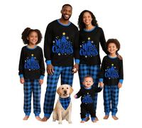 HZPHQY Family Matching Christmas Pyjamas Sets Women Men Kids Baby Xmas Pajamas Merry Tree Pjs Pajama Pj Nightwear Loungewear Sleepwear Pyjama (Kids, 12 Years, J Blue Christmas Tree)