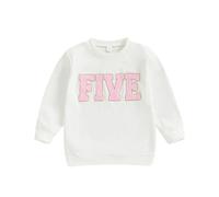 HZPHQY Kids 5T Toddler Baby Girl Boy 5-6 Years Fifth Birthday Outfit Five Print Sweatshirt Shirt