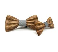 HZQIFEI Father Son Bow Tie Set, 2 Pieces Wooden Bow Tie Men Child Adjustable for Parties, Parties, Weddings, Ceremonies, Style#05, Ensemble de 2 pièces
