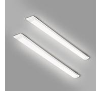 HZSANUE 4FT LED Batten Lights 45W, 5000LM 6500K Daylight White LED Tube Light, Ceiling Lights for Offices, Garages, Basement, Warehouse Attic, Gym (2 Pack)
