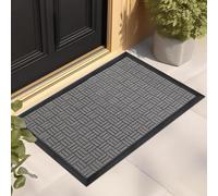 HZSANUE Front Doormats, Duty Durable Welcome Mat for Outdoor Indoor, Dirt Trapper Waterproof Super Absorbent Doormats for Entryway Outside Patio Porch, (Grey Pack of 1)