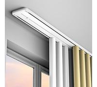 HZSCL Ceiling Curtain Track, Double Curtain Rail Track, Aluminum Alloy Silence Curtain Rails, Floating Window Curtain Rod, For Living Room, Bathroom, Bedroom, 1-5m (Color : White, Size : 2.3m)