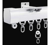 HZSCL Sliding Curtain Rail Ceiling Track Aluminium Alloy Room Divider Curtain Rod For Privacy Living Room Bedroom Drop Ceiling Shower(White Side,3.0m/9.8ft)