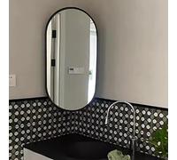 HZSCL Swivel Corner Wall Mirror, 30x50cm, 35x60cm, 40x80cm, 40x90cm, 50x80cm, Black, White, Gold, Wall Mirror With Metal Frame, HD Vanity Mirror, Safety Explosion Proof(Nero,30x50cm/11.8x19.7in)