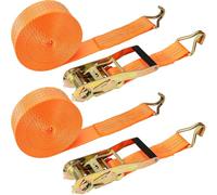 HZSOOCH 2Pack 38mm x 6m Heavy Duty Ratchet Straps with J-hooks, Capacity 2000kg Ratchet Tie Down Straps Tensioning belt, Ratchet Lashing Straps for Lawn Equipment, Moving Appliances, Motorcycle