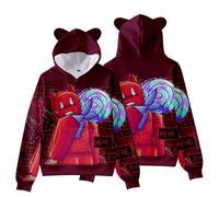 Hzsyc Boys Forsaken Gubby 3D Figure Printed Sweatshirt Kids Funny Cute Rabbit Gubby Cat's Ear Shaped Hoodie (C02,11-12years)