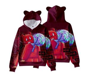 Hzsyc Boys Forsaken Gubby 3D Figure Printed Sweatshirt Kids Funny Cute Rabbit Gubby Cat's Ear Shaped Hoodie (C02,9-10years)