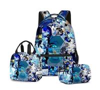 Hzsyc Kids Shadow Milk Cookie Backpack 3Pcs Set Boys Figure Shadow Milk Cookie Casual Daypacks - L Size/17in (C06,3pcs)